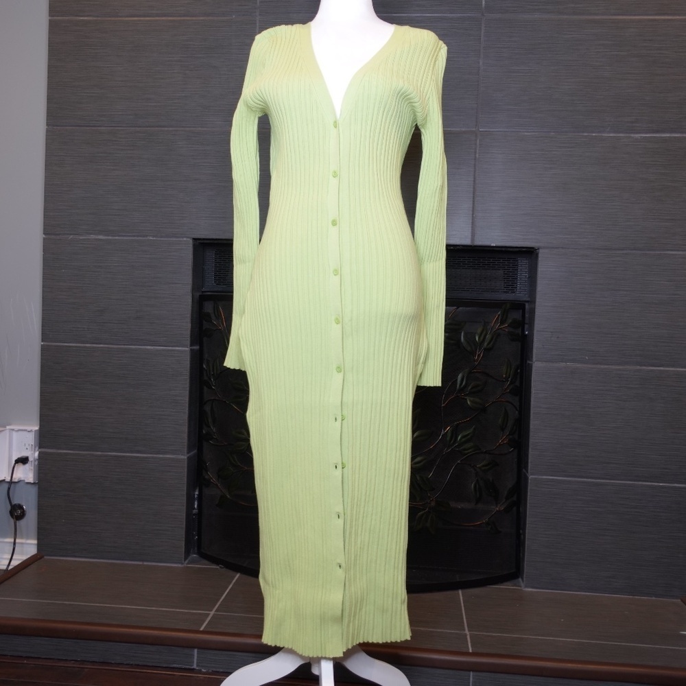 Lita by Ciara Rib Cotton Dress knit V-neck Long cardigan Plus Size XXL NWT